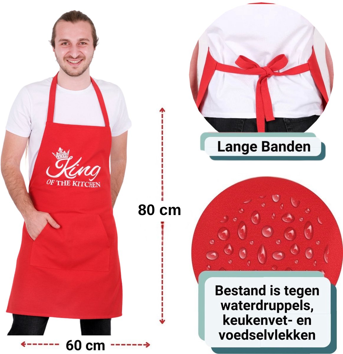 Feestelijke Keuken Set - King of The kitchen - Keukenschort en Pannenlappen